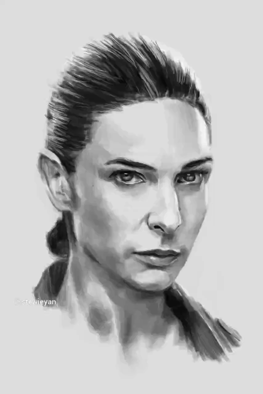 A Sketch of Juliette (Rebecca Ferguson) From the Apple TV Series Silo